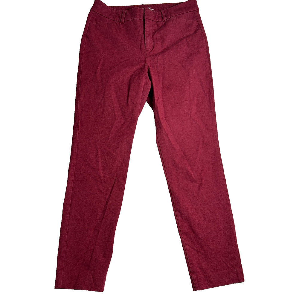 Old Navy Pixie Ankle Pants Womens 8 Burgundy High Rise Stretch Minimalist Office